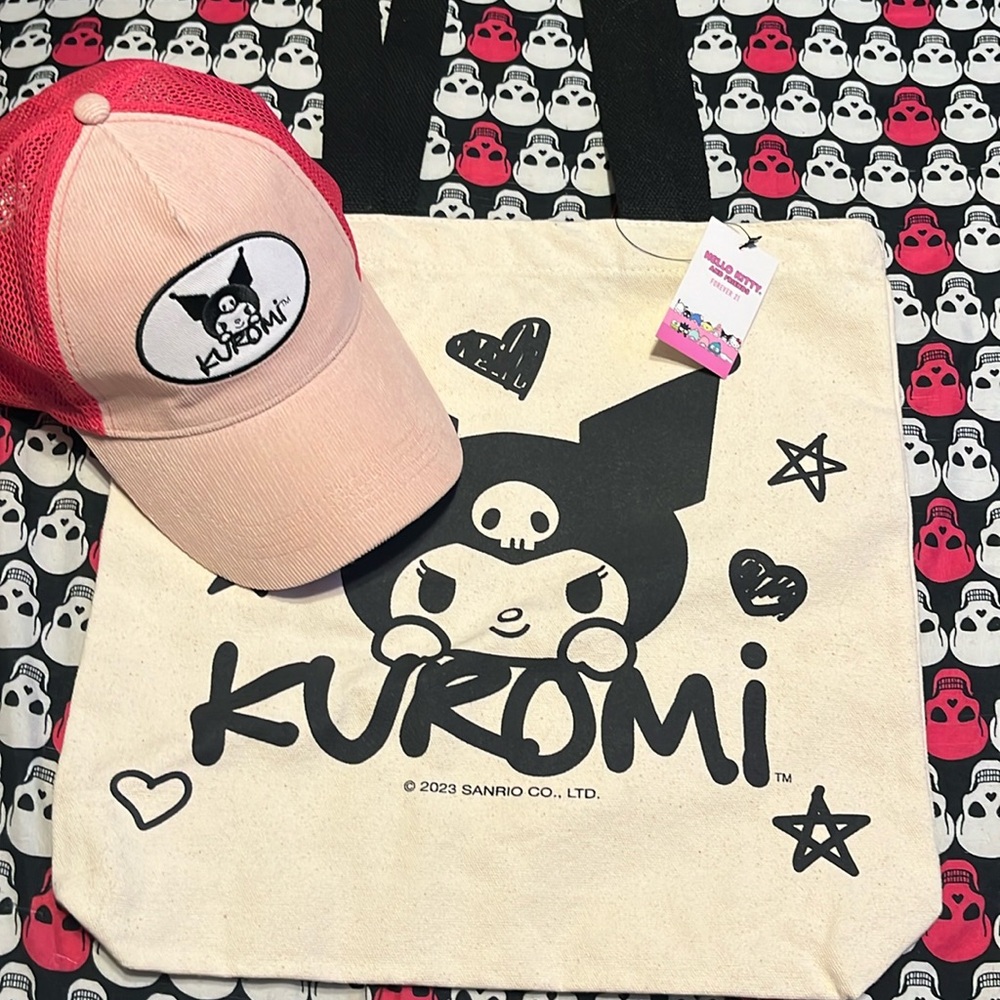 Kuromi Pink Hat and Tote